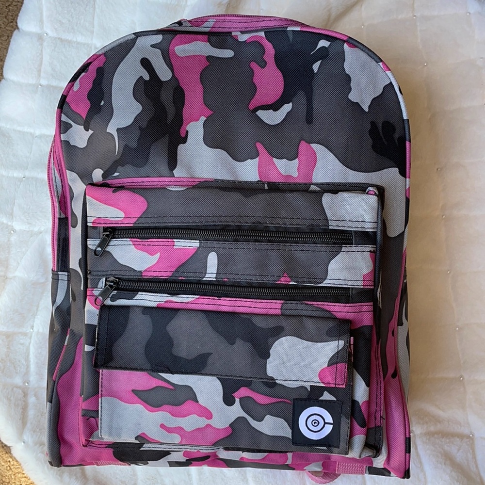 Pink camo backpack